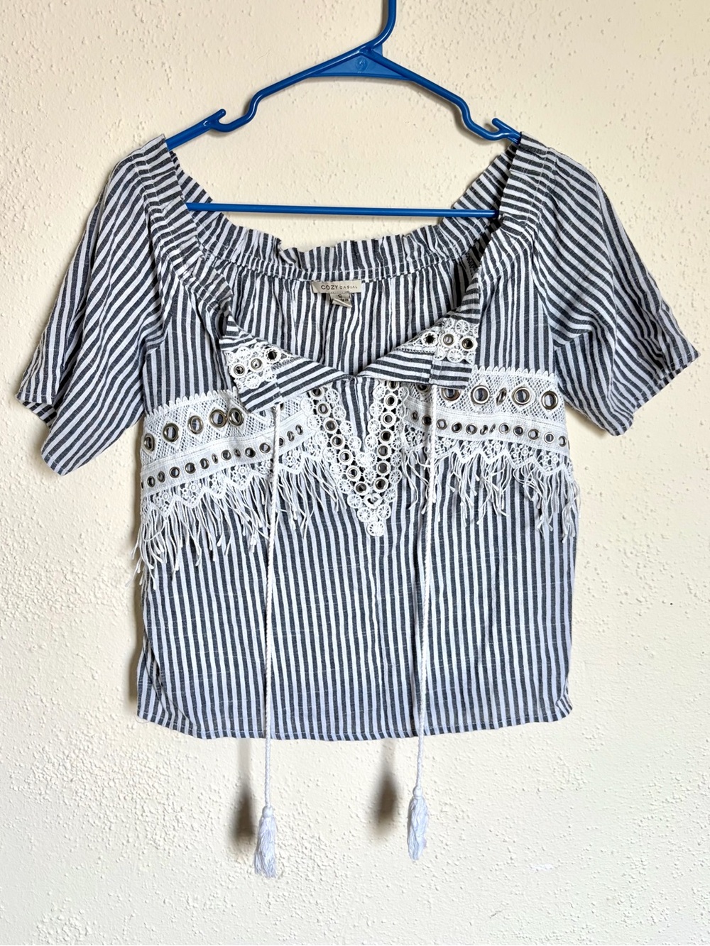 Cozy Casual Boho Striped Top